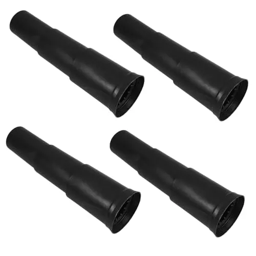 Two black stepped telescopic plastic covers that slide over a gas lift cylinder.